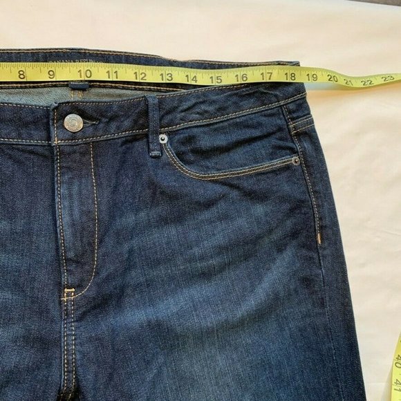NEW Banana Republic Jeans Women 14L 37x36 Bootcut Stretch Flap Pocket Dark Wash - Picture 10 of 11